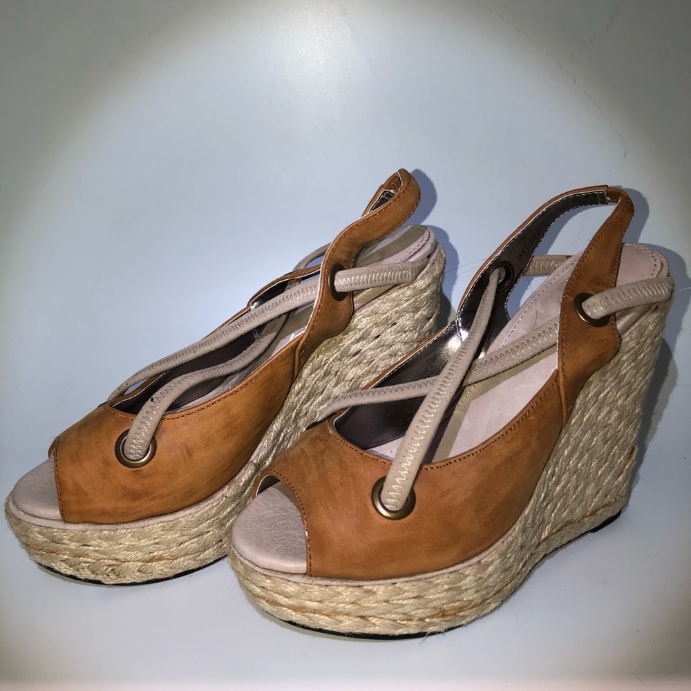 Charlotte Ronson Size 7 Camel Wedges Womens Shoes